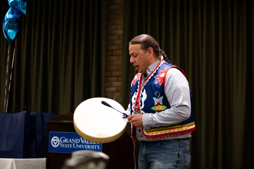 Drumming at Native Graduation